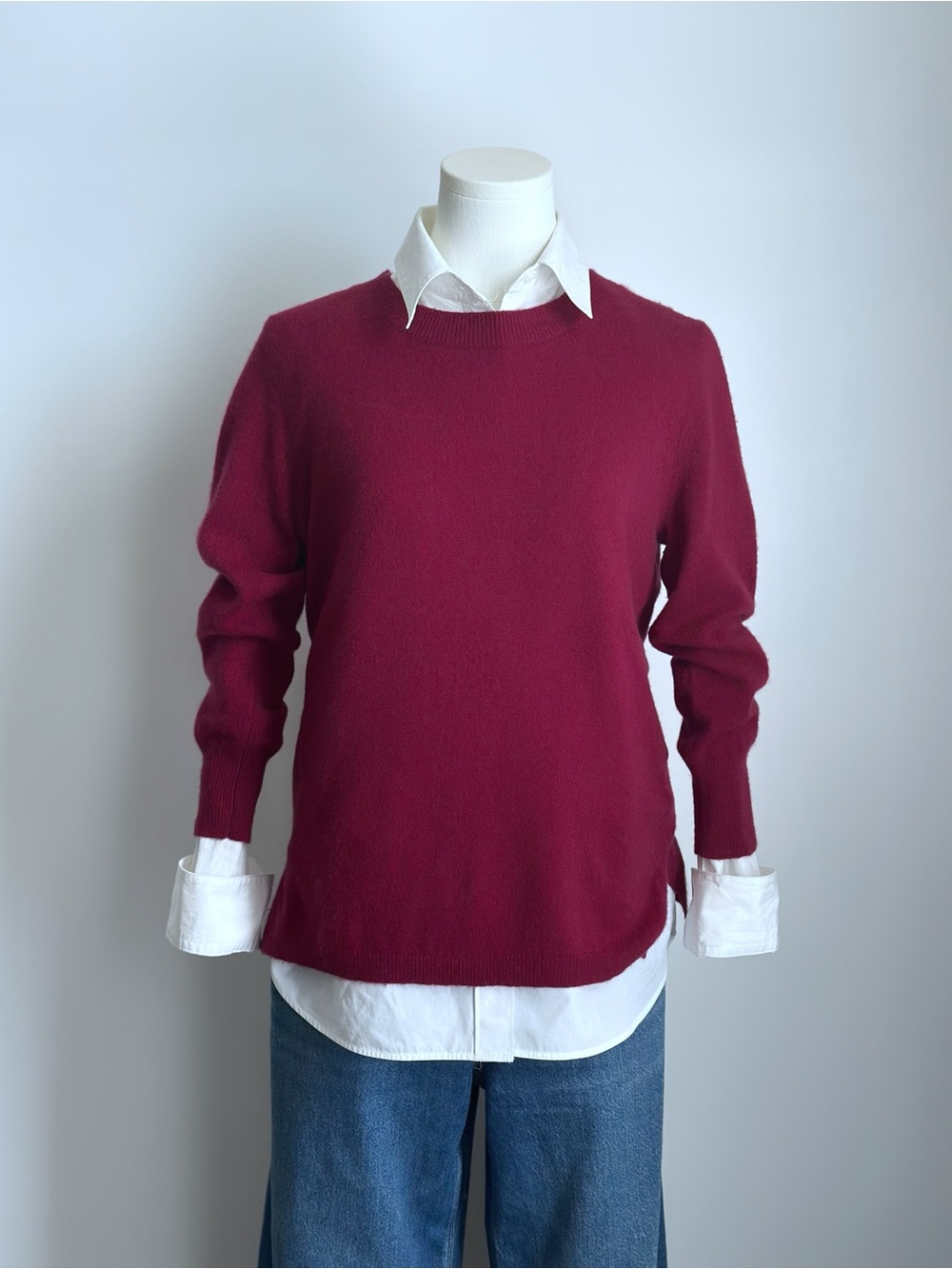 J.Crew Excellent 100% Cashmere 3/4 Sleeve Sweater Women’s S Wine Burgundy